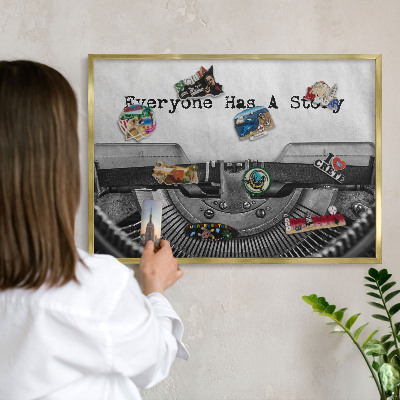 Plechové tabule na magnety zlatý rám Starožitný stroj