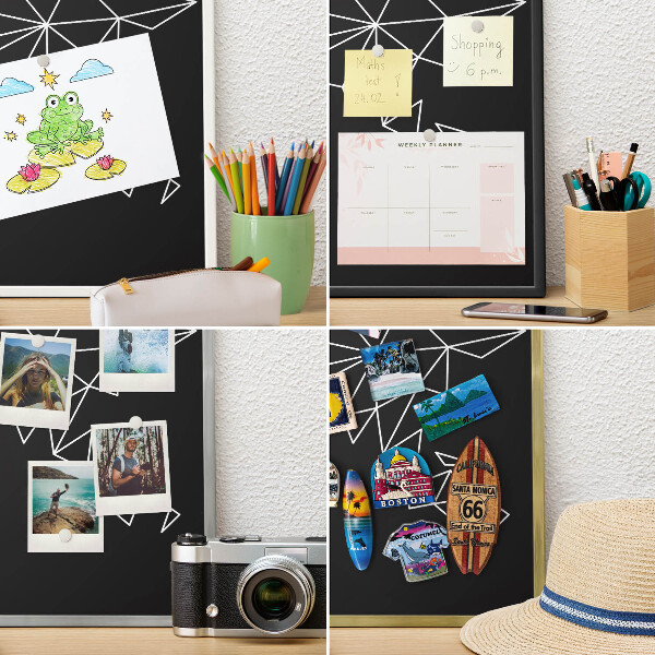 Magnetické tabule na magnety v zlatém rámu Mapa světa