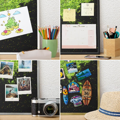 Magnetické tabule na magnety v zlatém rámu Zelená mapa