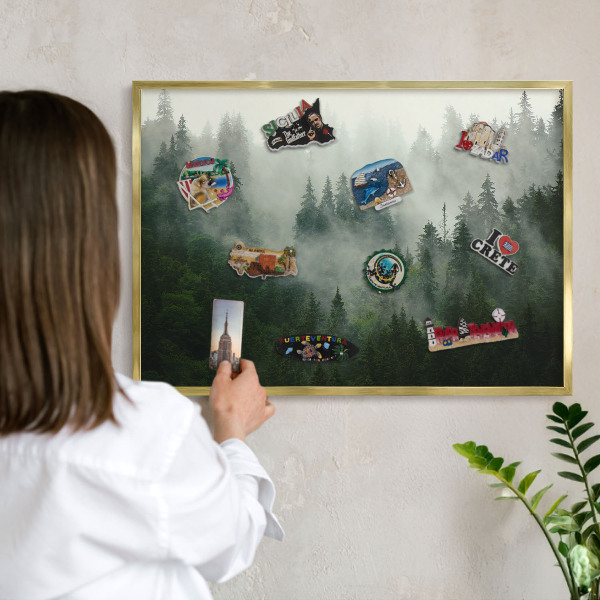 Magnetické tabule na magnety v zlatém rámu Lesní magie