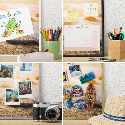 Magnetické tabule na magnety v zlatém rámu Pobřežní téma
