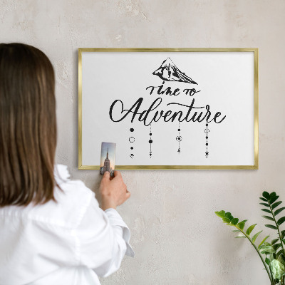 Magnetické tabule na magnety v zlatém rámu Horské dobrodružství