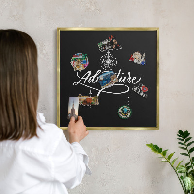 Plechové tabule na magnety zlatý rám Cestovní inspirace