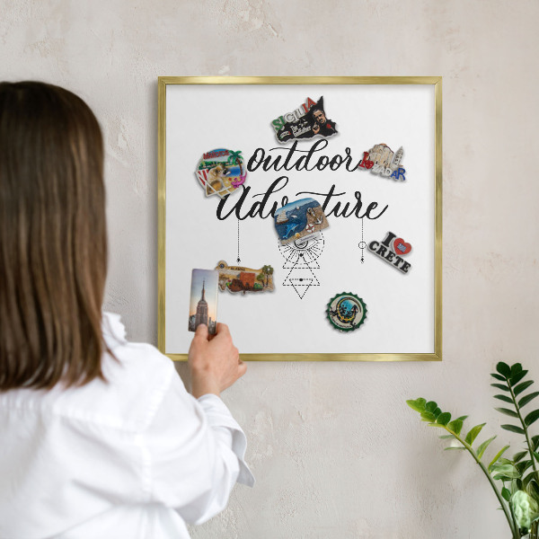 Magnetické tabule na magnety v zlatém rámu Venkovní dobrodružství