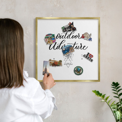 Magnetické tabule na magnety v zlatém rámu Venkovní dobrodružství
