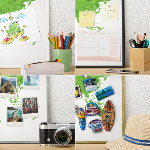 Magnetické tabule na magnety v zlatém rámu Zelená mapa