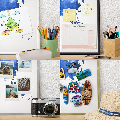 Plechové tabule na magnety zlatý rám Mapa světa