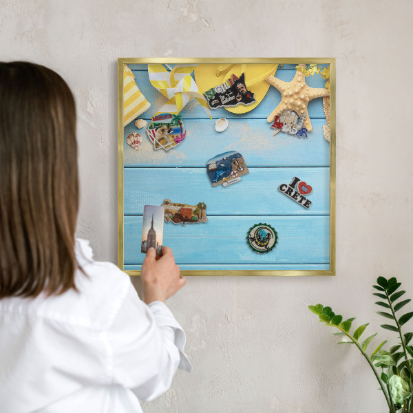 Magnetické tabule na magnety v zlatém rámu Plážová atmosféra