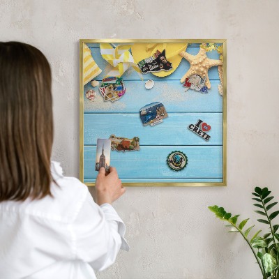 Magnetické tabule na magnety v zlatém rámu Plážová atmosféra