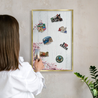 Magnetické tabule na magnety v zlatém rámu Kvetoucí elegance