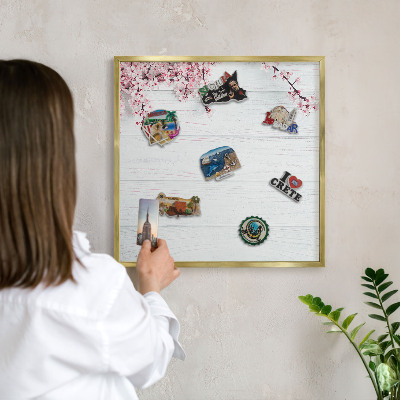 Magnetické tabule na magnety v zlatém rámu Kvetoucí elegance