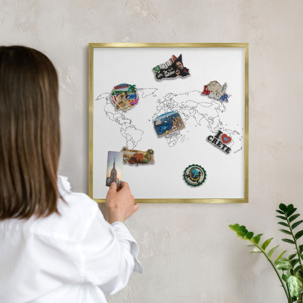 Magnetické tabule na magnety v zlatém rámu Vrstevnicová mapa