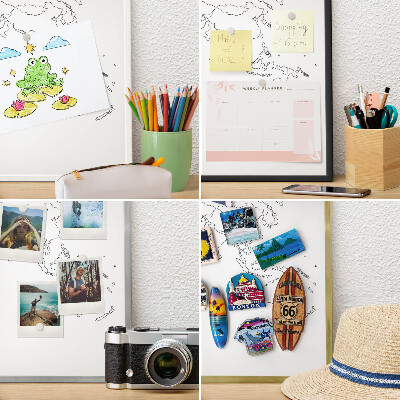 Magnetické tabule na magnety v zlatém rámu Vrstevnicová mapa