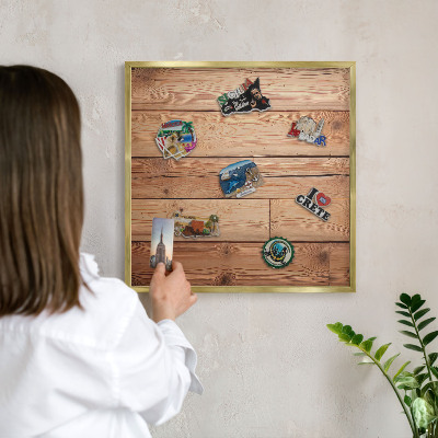 Magnetické tabule na magnety v zlatém rámu Dřevěné desky