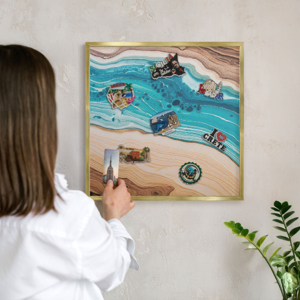 Magnetické tabule na magnety v zlatém rámu Vrstvy Země