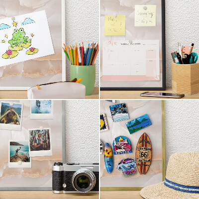 Magnetické tabule na magnety v zlatém rámu Jemné vlny