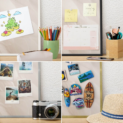 Magnetické tabule na magnety v zlatém rámu Krémové peří