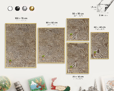 Plechové tabule na magnety zlatý rám Geometrický vzor