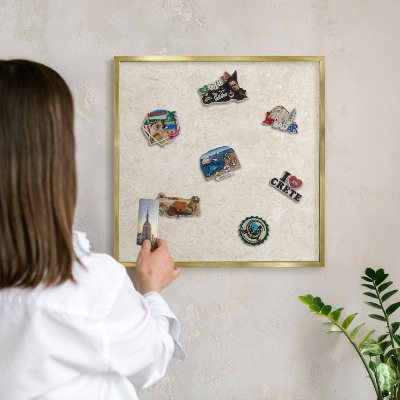 Magnetické tabule na magnety v zlatém rámu Krémová elegance