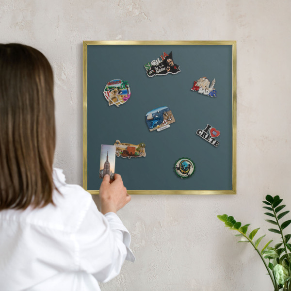 Magnetické tabule na magnety v zlatém rámu Tyrkysový