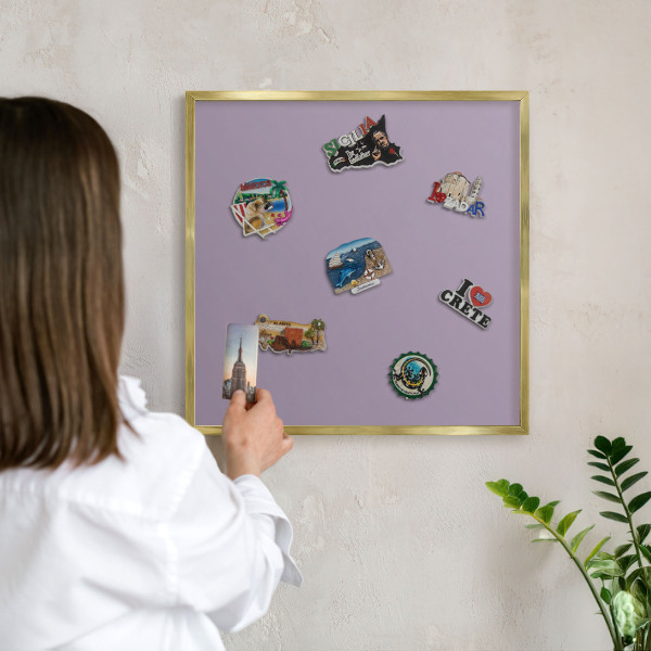 Magnetické tabule na magnety v zlatém rámu Lila fialová