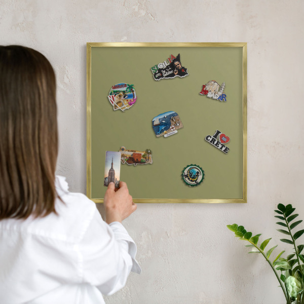 Magnetické tabule na magnety v zlatém rámu Zelená tráva