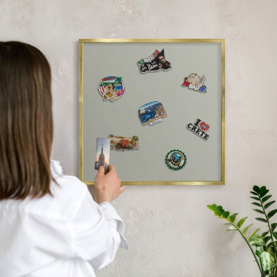 Magnetické tabule na magnety v zlatém rámu Neutrální šedá