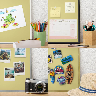 Magnetické tabule na magnety v zlatém rámu Lehká hořčice