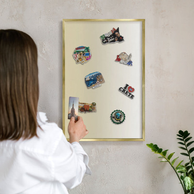 Magnetické tabule na magnety v zlatém rámu Krémový gradient