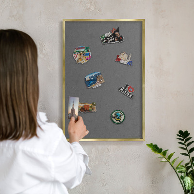 Magnetické tabule na magnety v zlatém rámu Šedá textura