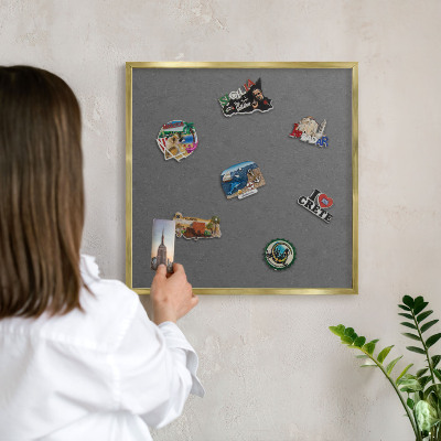 Magnetické tabule na magnety v zlatém rámu Šedá textura
