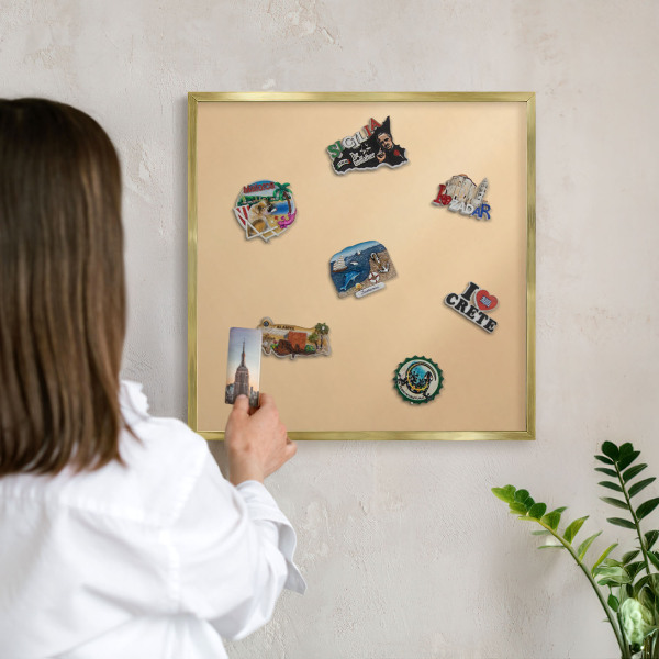 Magnetické tabule na magnety v zlatém rámu Krémová harmonie