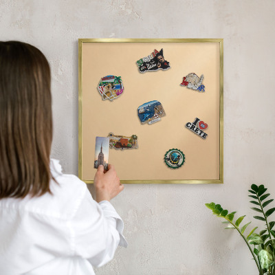 Magnetické tabule na magnety v zlatém rámu Krémová harmonie