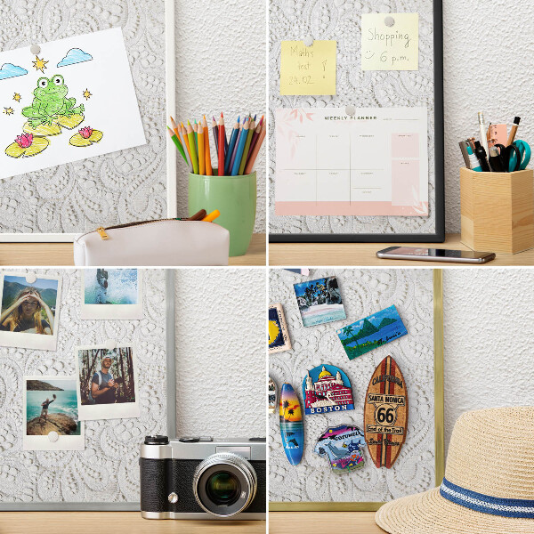 Magnetické tabule na magnety v zlatém rámu Prolamovaná elegance