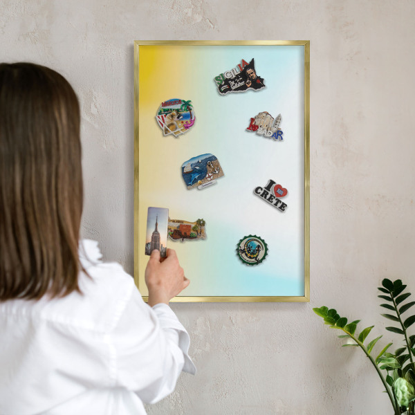 Magnetické tabule na magnety v zlatém rámu Pastelová relaxace