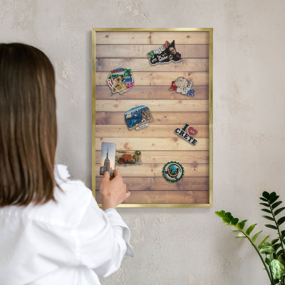 Magnetické tabule na magnety v zlatém rámu Dřevěné desky