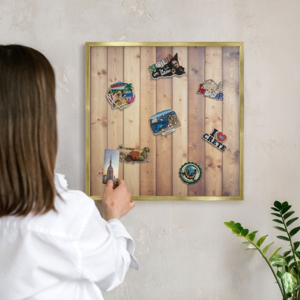 Magnetické tabule na magnety v zlatém rámu Dřevěné desky