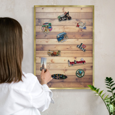 Magnetické tabule na magnety v zlatém rámu Dřevěné desky