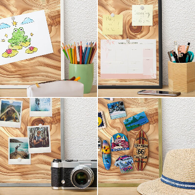 Plechové tabule na magnety zlatý rám Dřevěná textura