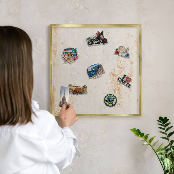Magnetické tabule na magnety v zlatém rámu Rezavá textura