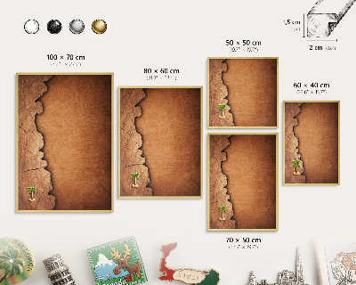Magnetické tabule na magnety v zlatém rámu Dřevěná textura