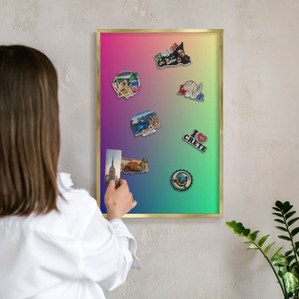 Magnetické tabule na magnety v zlatém rámu Barevný přechod