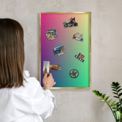 Magnetické tabule na magnety v zlatém rámu Barevný přechod