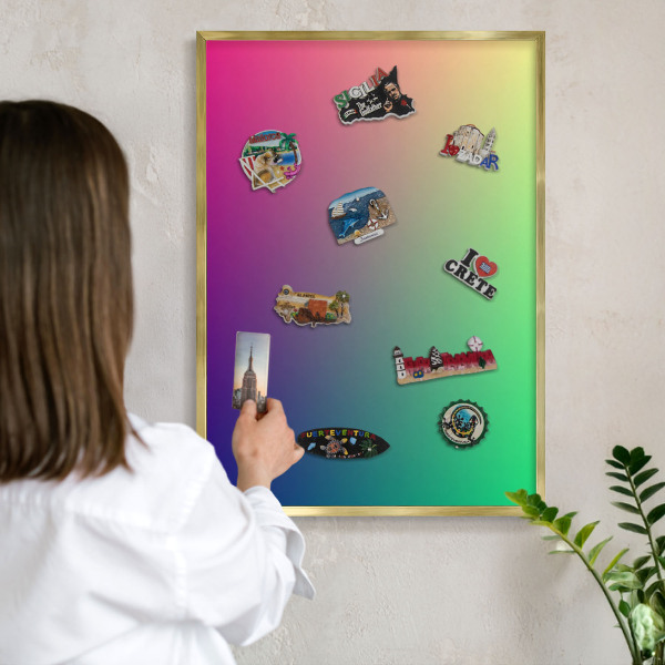 Magnetické tabule na magnety v zlatém rámu Barevný přechod