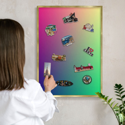 Magnetické tabule na magnety v zlatém rámu Barevný přechod