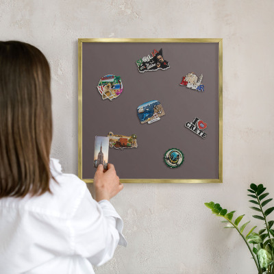 Magnetické tabule na magnety v zlatém rámu Vybledlá hnědá