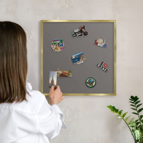 Magnetické tabule na magnety v zlatém rámu Tmavě šedá