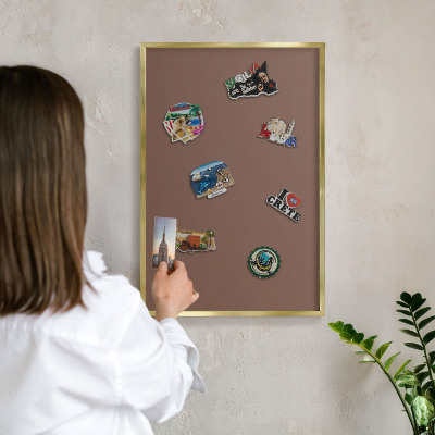 Magnetické tabule na magnety v zlatém rámu Hnědá barva