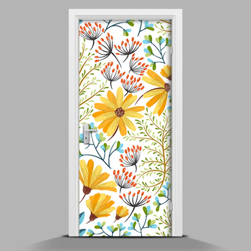 Nálepka na dveře Květinový vzor