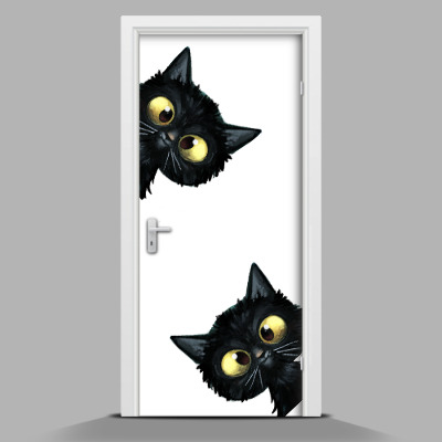 Nálepka na dveře Dvě kočky
